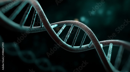 Close-Up of DNA Double Helix Structure