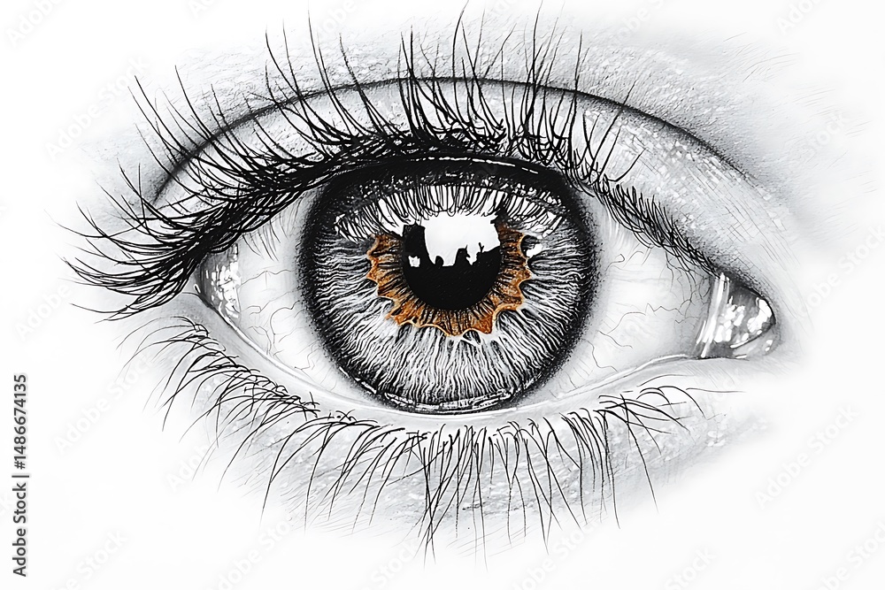 Obraz premium Eye illustration showing intense focus detail high resolution photo