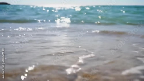 Gentle Ocean Waves Lapping on Sandy Beach Seamless Loop