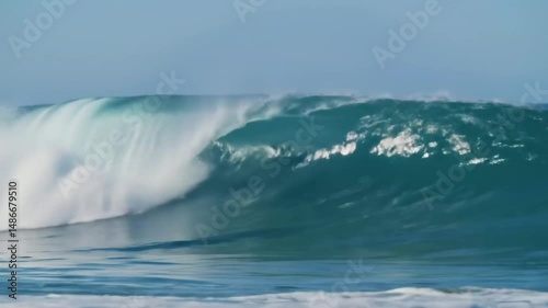 Powerful Ocean Wave Crashing in Slow Motion Cinematic Nature Force