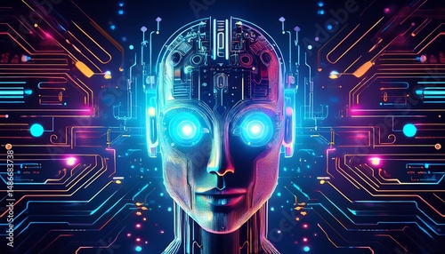 agentic ai futuristic tech background artificial intelligence