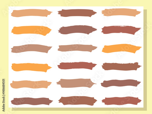 Eighteen Abstract Earthy Tone Brush Strokes