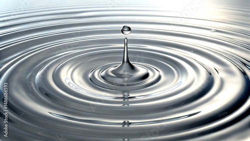 3D liquid silver background with smooth, reflective metallic surface