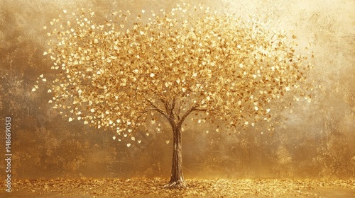 Golden, majestic tree, bathed in warm, ethereal light.