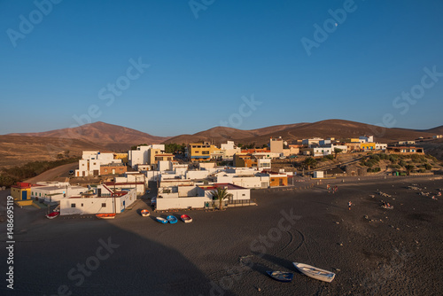 Small village Ajuy on the Atlantic coast, Fuerteventura Island, Canary Islands, Spain. October 2019