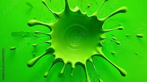 splash green screen animation.used to cover a cartoon or movie. Splatter On Green Back Ground, Generative AI