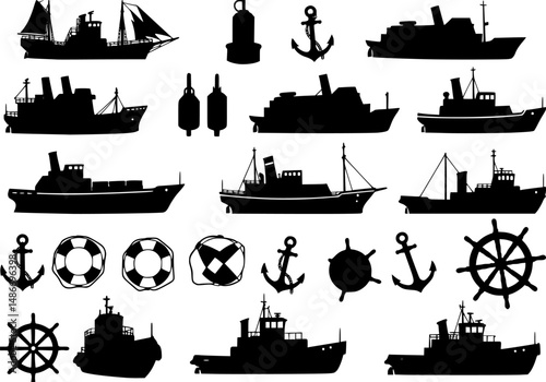 ship stuff vector silhouettes
