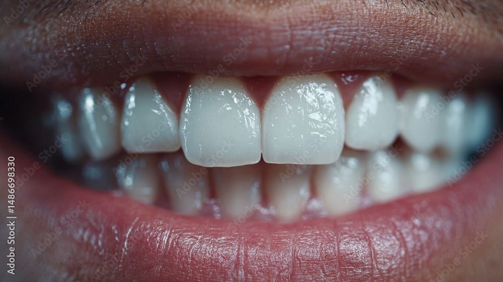 Obraz premium Close-Up of a Smiling Mouth with Healthy White Teeth