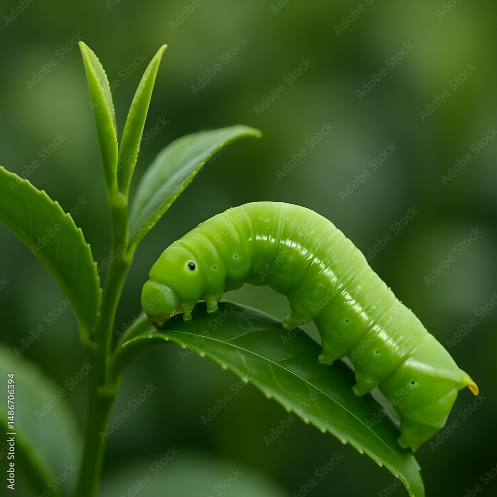 Fototapeta premium caterpillar on leaf