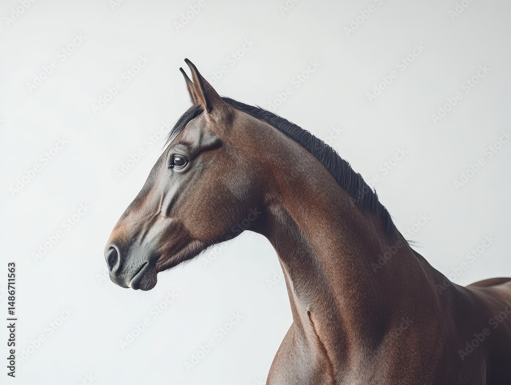 Obraz premium Elegant horse portrait, profile view