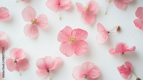 Wallpaper Mural Delicate Pink Flower Petals Soft Background Floral Design Pretty Spring Blossom Romantic Nature Botanical Elegant Feminine Pastel White Texture        Torontodigital.ca