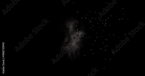 smoke explosion effect on black background