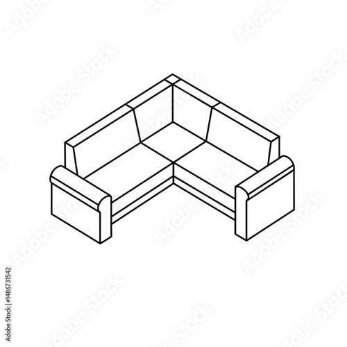 Corner sofa in minimalist design with clean lines and neutral colors  