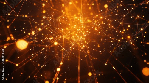 Glowing network abstract digital connections and technology visualization