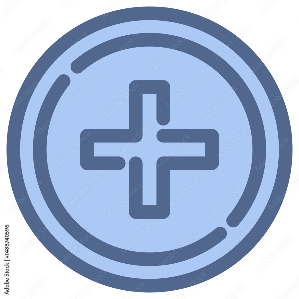 Obraz premium Plus Blue Icon