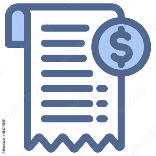 Receipt Blue Icon
