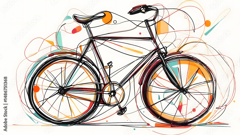 Fototapeta premium Abstract Artistic Illustration of a Vintage Bicycle