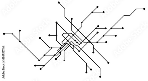 Minimalist Subway Map Illustration