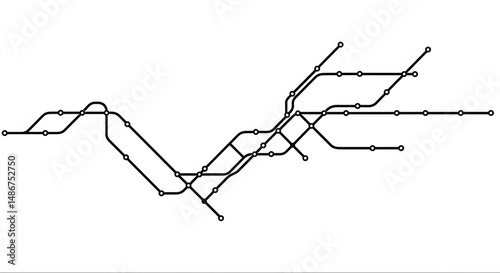 Abstract Subway Map: Minimalist Line Art