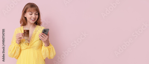 Happy young woman with glas...