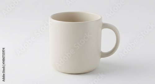 Minimalist Ceramic Mug on White Background