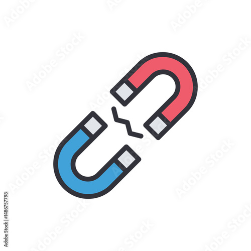 Iconic Representation Of Repulsion Between Two Horseshoe Magnets