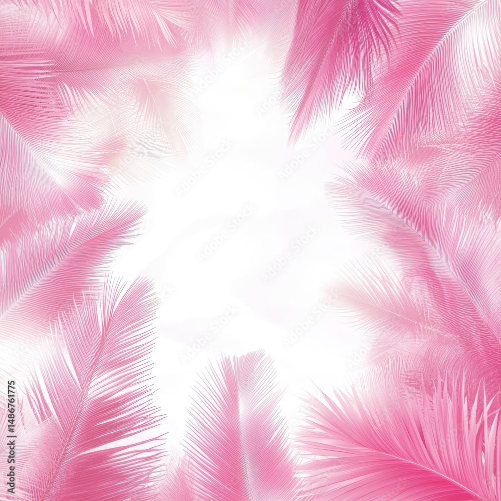 Fototapeta premium Delicate Pink Feather Frame (1)