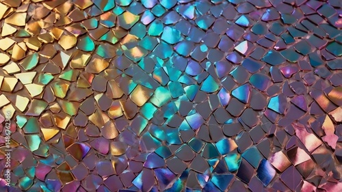 Holographic Foil Texture: Shiny, iridescent metallic backgrounds.
