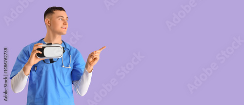 Male doctor with VR glasses...