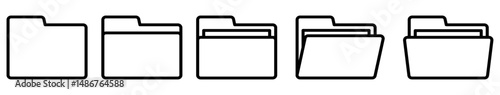ファイルや文書・データのフォルダアイコン線画