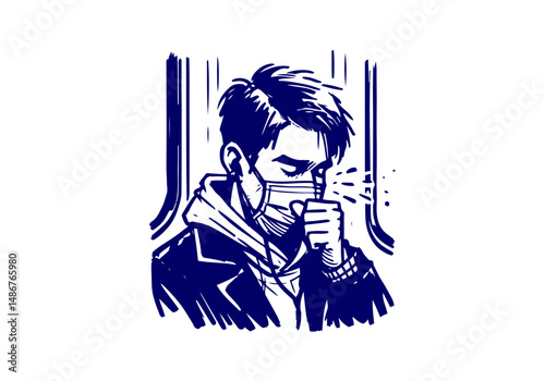 Cold and Flu hand drawn vector illustration
