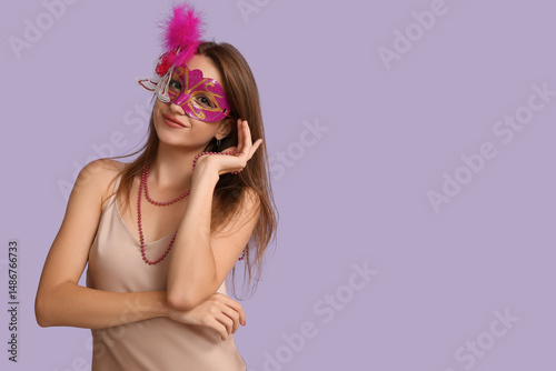 Pretty young woman in carni...