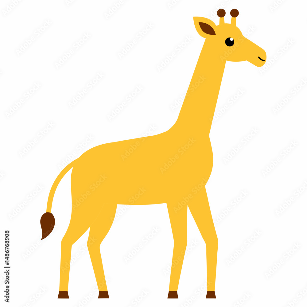 giraffe cartoon isolated on white