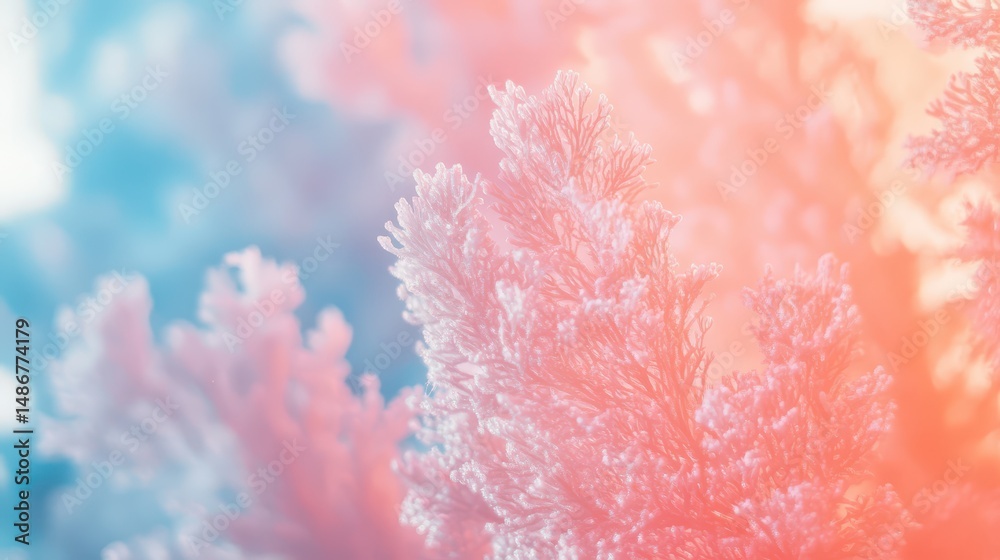 Naklejka premium Colorful coral growth under soft lighting