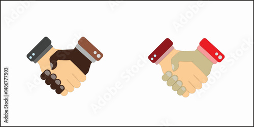 Handshake of Partnership: A minimalist illustration of two hands clasped in a firm handshake, a symbol of collaboration and agreement, conveys the essence of a solid understanding.