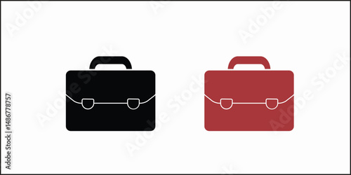 Briefcase silhouette. This image shows a black silhouette of a briefcase, also referred to as a business bag or office case. Vector clipart illustration design.