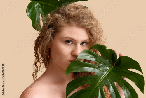 Beautiful young woman with ...