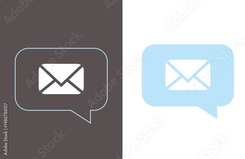 Two modern email icons, one dark and one light, perfect for digital communication design.
