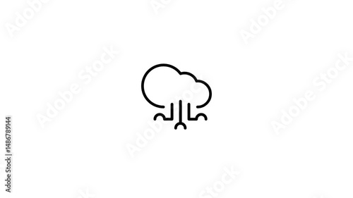 Cloud network icon animation. Cloud computing icon. 