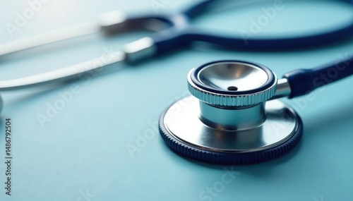 Close-up of a classic stethoscope, coiled and ready for use , wellness, medical