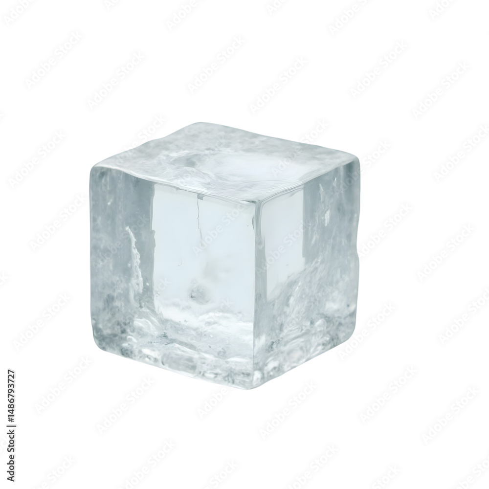 Obraz premium Single Ice Cube with a transparent background