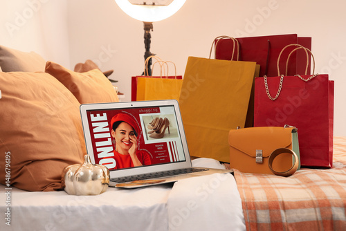 Laptop with open page of on...