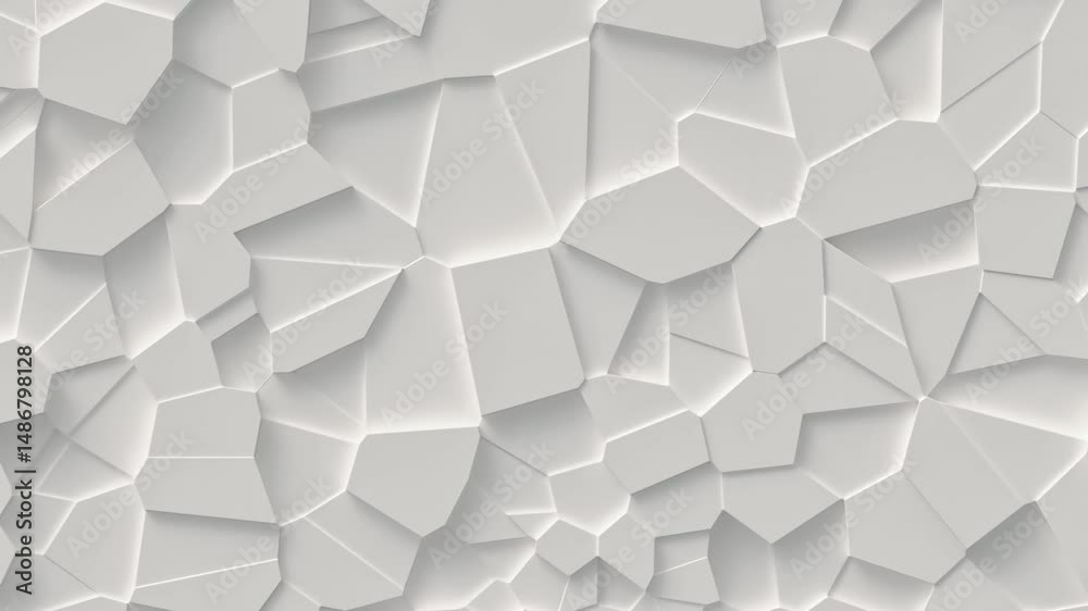 Falling and raising up pieces of fractured, broken surface. Seamless loop animation