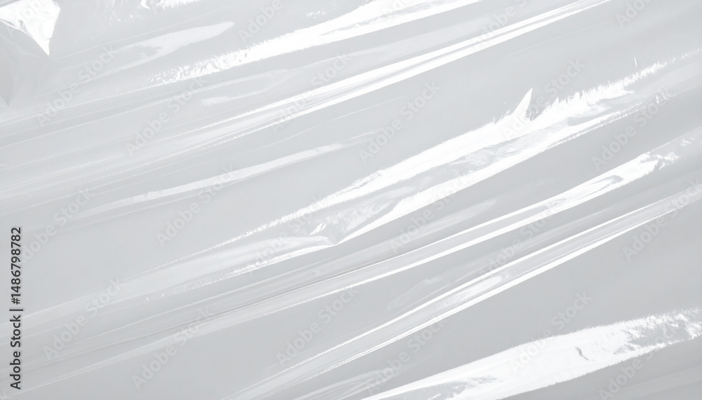 Obraz premium Semi-Transparent White Plastic Bag Background with Subtle Gloss 半透明の白いビニール袋素材のやさしい光沢背景