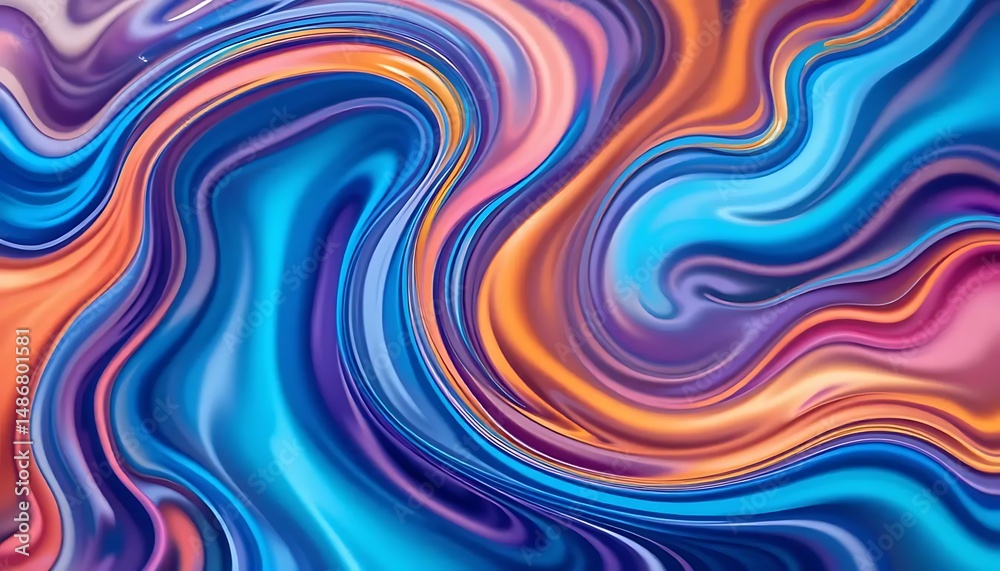 Obraz premium Vibrant color streams blending into a dynamic fluid pattern design