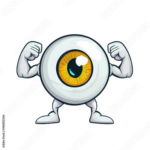 The concept of a strong and healthy white eye represents good vision, characterized by a robust eyeball, as depicted in modern illustrations
