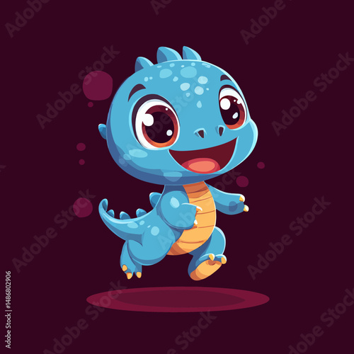 Modern cartoon character of a cute dinosaur with dumbbells isolated on background