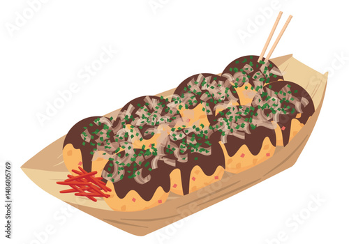 食事_たこ焼き（舟皿）マヨネーズなし