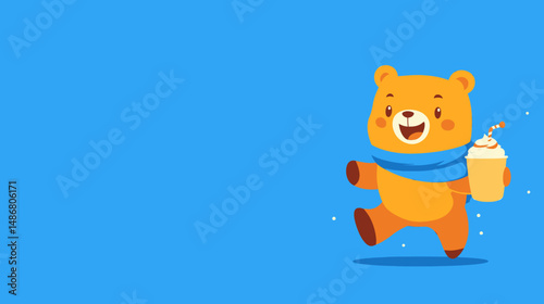 Happy Bear Fitness features a lively depiction of a bear jogging with a smoothie and towel to inspire a healthy lifestyle