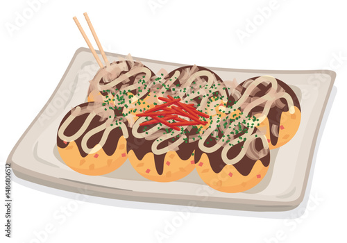 食事_たこ焼き（皿）